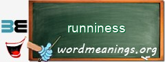 WordMeaning blackboard for runniness